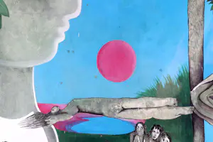Ans Wortel - Gouache "Est la tête la france un peu malade" GROOT! kopen? Bied vanaf 399!