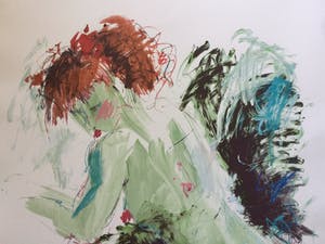 Annemarie de Groot - Subtiel naakt | Grote kleuren zeefdruk kopen? Bied vanaf 45!