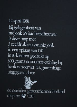 Nic Jonk - Portfoliomap - 3 zeefdrukken - 1981 kopen? Bied vanaf 199!
