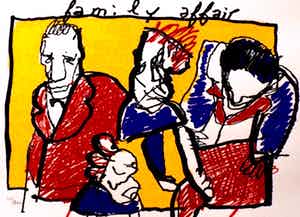 Herman Brood - Kleurenzeefdruk FAMILY AFFAIR Handgesigneerd. verkocht voor € 225!