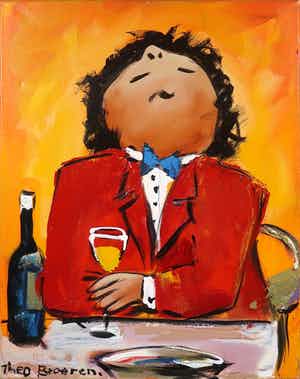 Theo Broeren - Acryl op doek, Uncle Fred verkocht voor € 100!