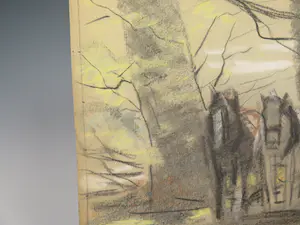 Anton Mauve (sr.) - Man met paardenkar in een boslandschap kopen? Bied vanaf 180!