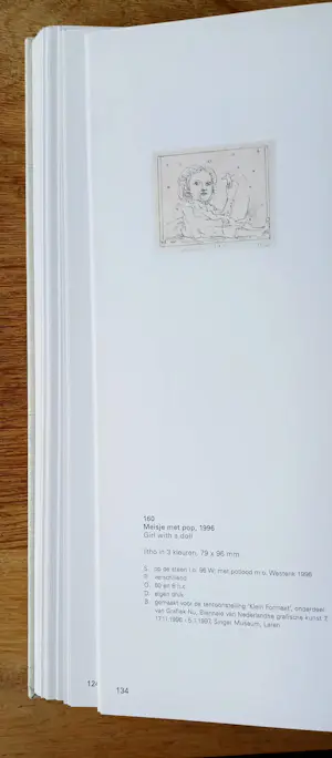 Co Westerik - Litho: Meisje met pop - 1996 (nette lijst !) kopen? Bied vanaf 150!