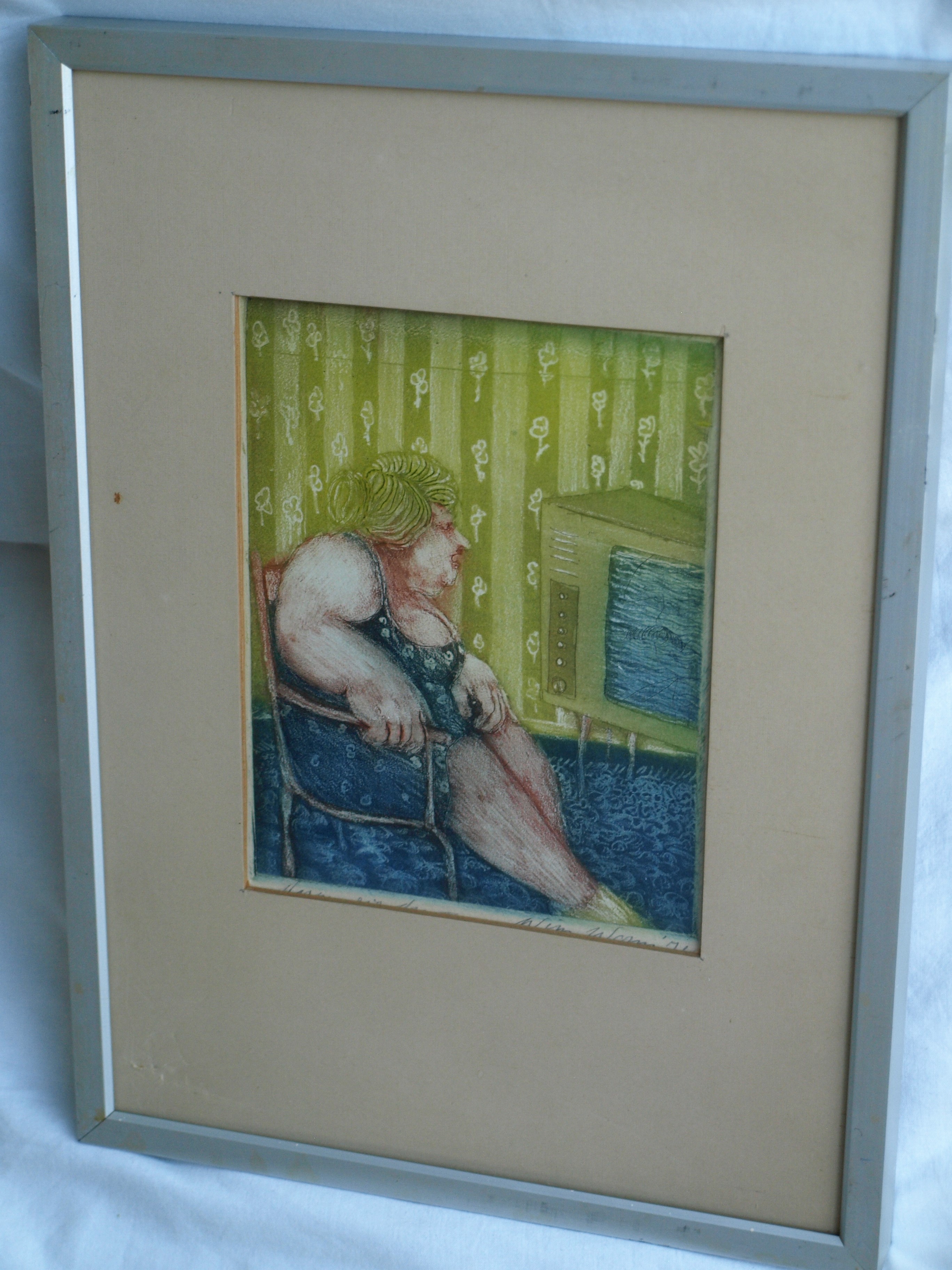 Wim Worm - Ets , Mary IV, Voor de TV – gesigneerd en ingelijst – 1971  kopen? Bied vanaf 25!