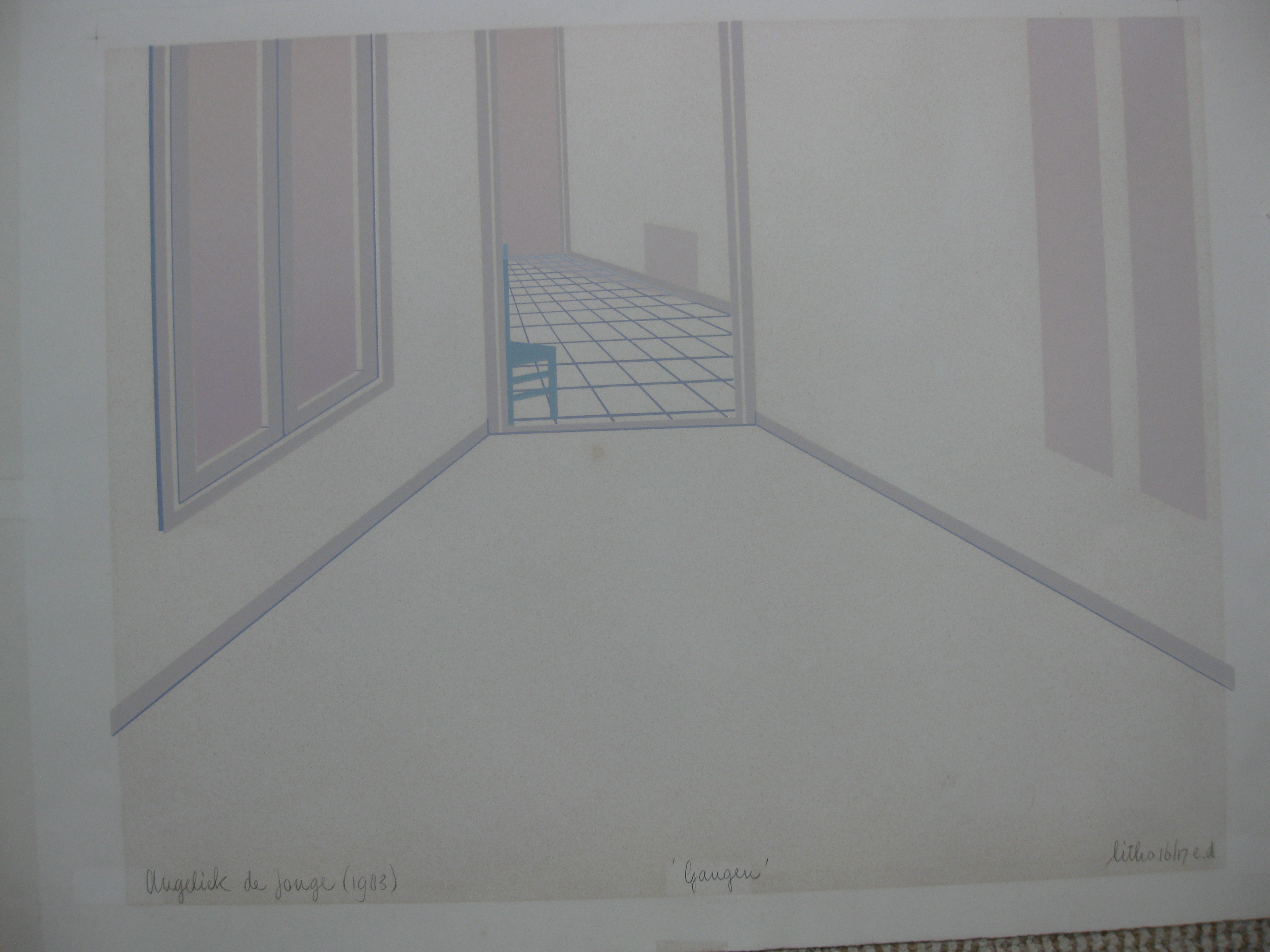 Angeliek de Jonge - "Gangen". Litho 16/17 e.d.  kopen? Bied vanaf 1!