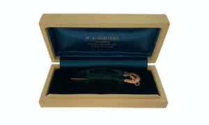 Antieke 14k gouden speld hoefijzer in foedraal verkocht voor € 149!