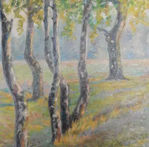 Buy Adolf Gebhard - Birkenheide im Hochsommer, Ölgemälde signiert? Bid from 249!