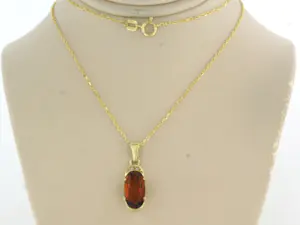 14k gouden collier met een hanger met citrien en single cut geslepen diamant kopen? Bied vanaf 190!