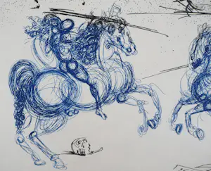 Salvador Dali - De Blauwe Ruiters, originele gravure kopen? Bied vanaf 200!
