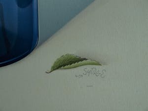 Niet of onleesbaar gesigneerd - Airbrush / tekening , “Roos in Fles” – gesigneerd & ingelijst - 1994 kopen? Bied vanaf 1!