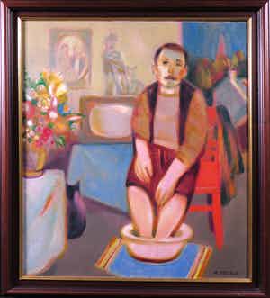 Marcel Cockx - Acryl op doek, Nostalgie - Ingelijst verkocht voor € 150!