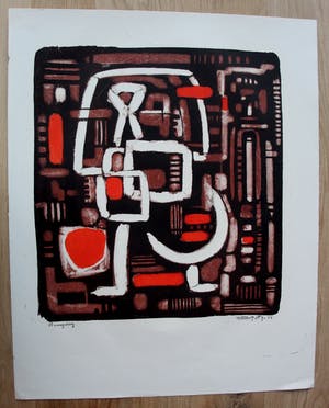 Wim Motz - Monotype: Bevrijding - 1957 kopen? Bied vanaf 55!