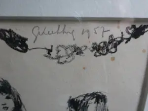 Henk Broer - Handgedrukte wenskaart: Gelukkig 1957 kopen? Bied vanaf 50!