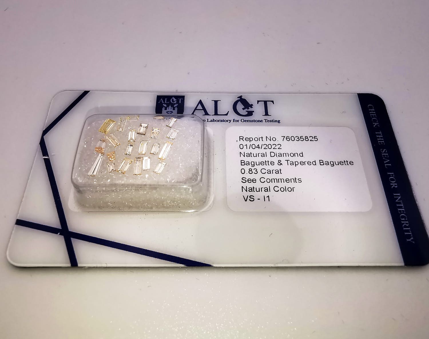 22 Diamanten 0,83 Karaat VS/I Baguette verkocht voor € 120!