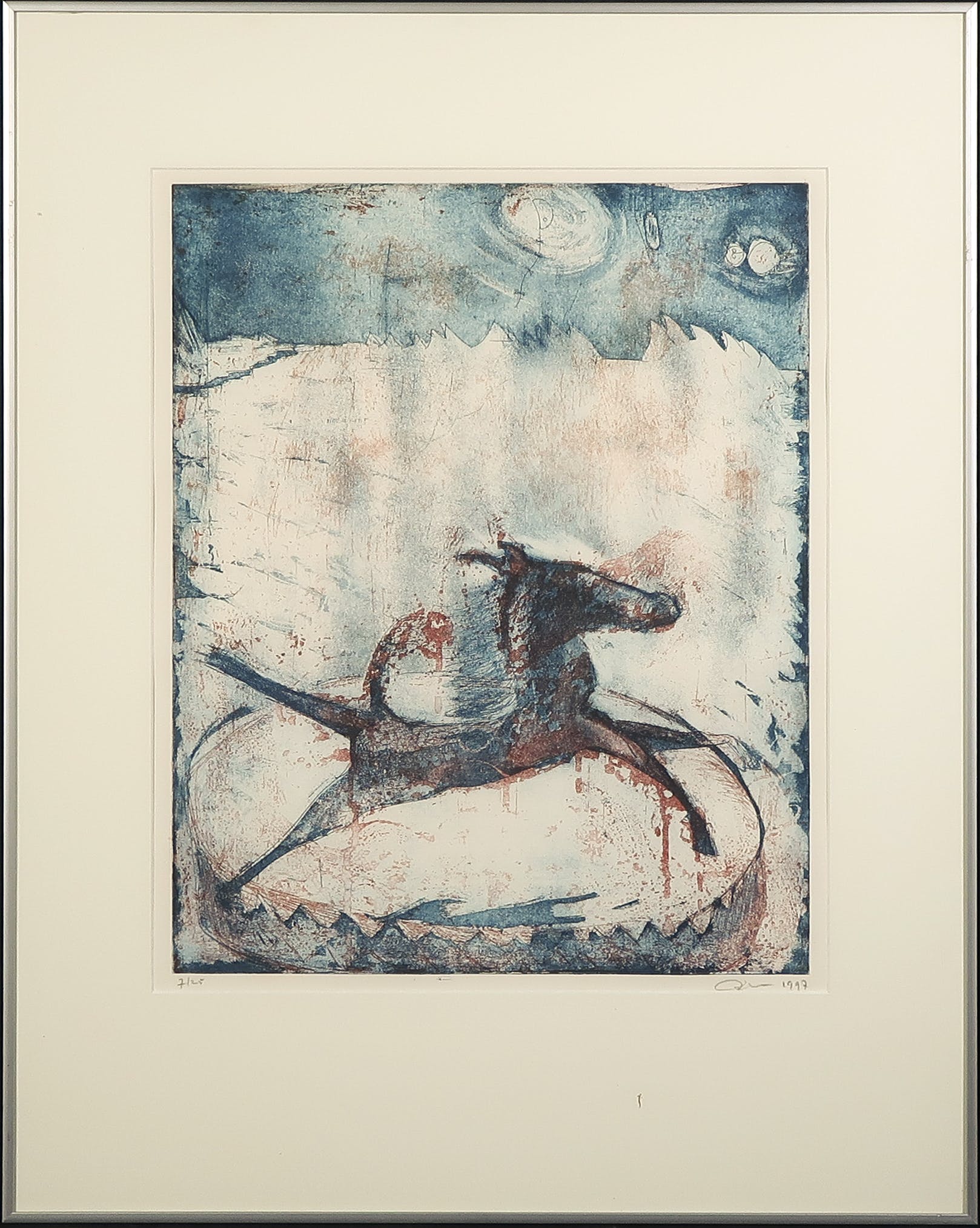 Rien Bakker - Ets en aquatint, Z.T. Paardje - Ingelijst kopen? Bied vanaf 20!