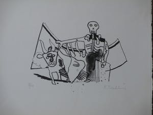 Ed Dukkers - Toreador en stier - Litho kopen? Bied vanaf 30!