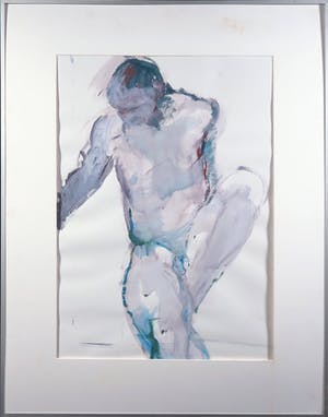 Franscz Witte - Acryl met aquarel op papier, Figuur - Ingelijst kopen? Bied vanaf 1!
