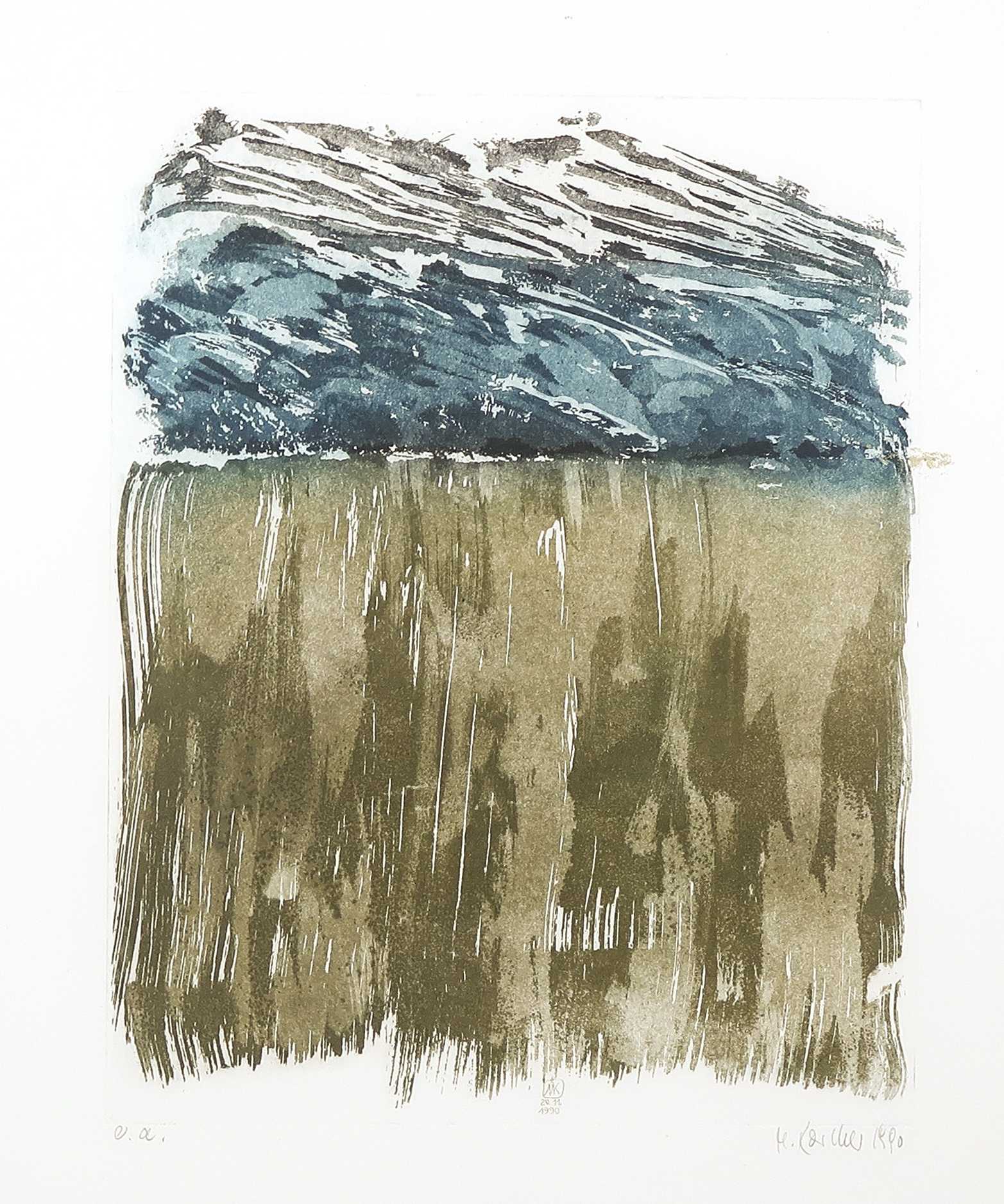 Manfred Karcher - Aquatint, Landschap - Ingelijst kopen? Bied vanaf 1!
