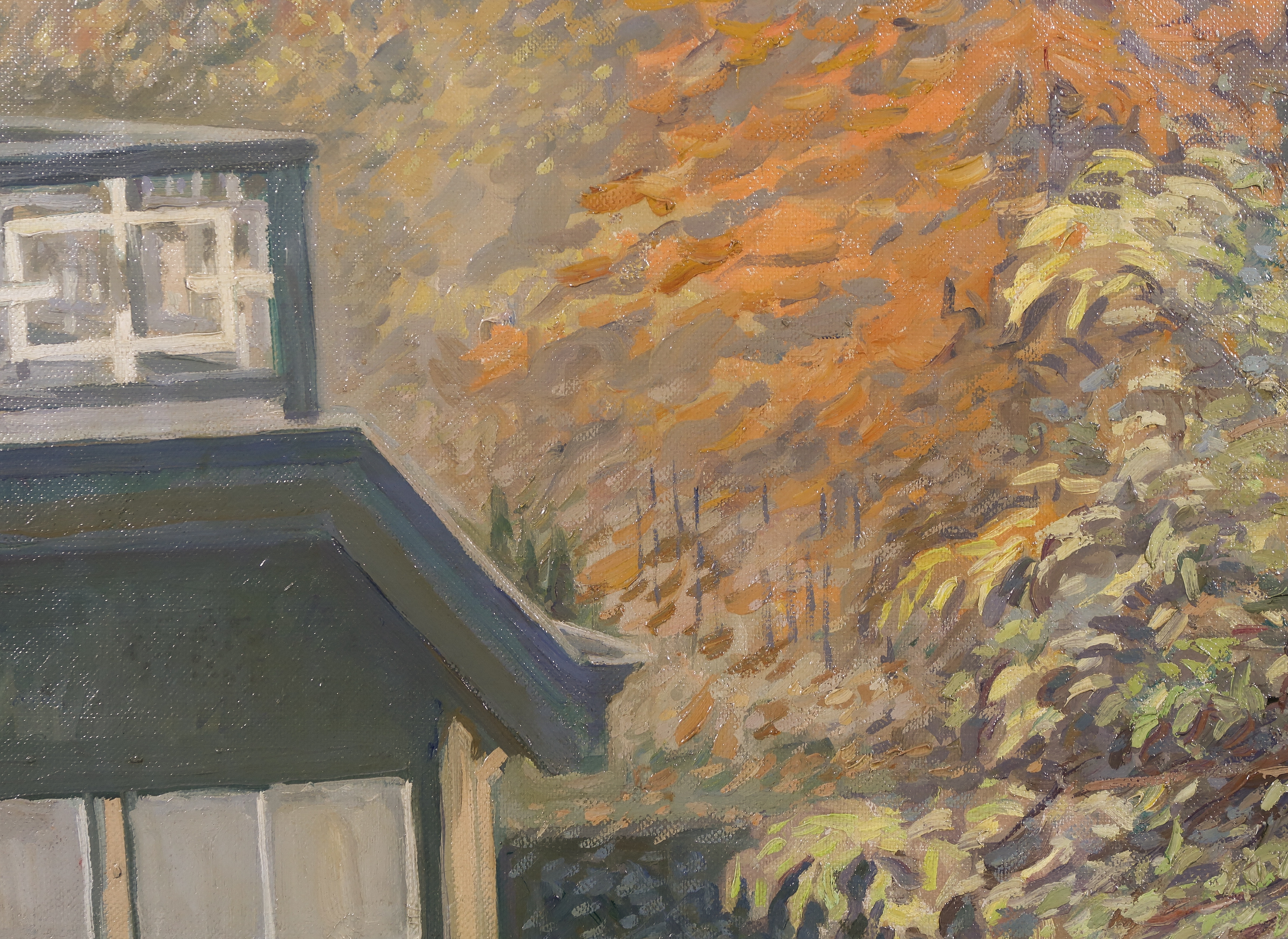 Antonie Wijnstroom - Olieverf op doek, Tuin in de herfst - Ingelijst kopen? Bied vanaf 1!