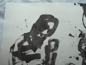 Anton Heyboer - Acrylverf , Abstracte voorstelling Moeder met Kind – 79 x 107 cm. kopen? Bied vanaf 150!