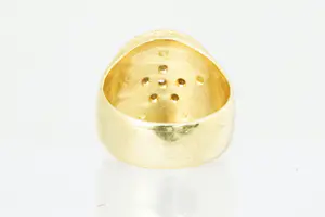 17 - Opvallende 18 karaats geel-goud & diamanten (0.10ct) STER ring - gekeurd kopen? Bied vanaf 320!