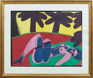 AcheterCorneille - 1981 Sous Les Palmiers - Prachtige lijst, zo op te hangen? Enchérissez de 399!