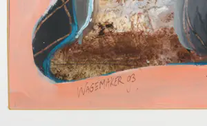 Kees Wagemaker - Acryl op papier, Versteend gezelschap - Ingelijst kopen? Bied vanaf 100!