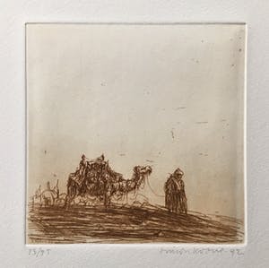 Simon Koene - Figuur met kameel afdalend vanaf hoogte kopen? Bied vanaf 25!