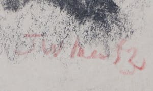 Joe Wols - Krijttekening op papier, Portret kopen? Bied vanaf 1!