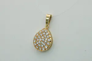 15- Exclusieve, mooi opengewerkte 18Krt goud & diamanten druppel hanger kopen? Bied vanaf 560!