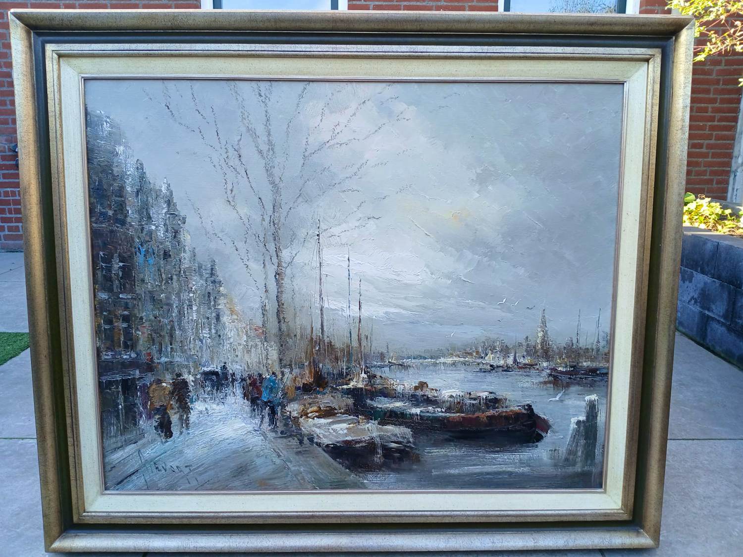 Jan Bevort - winters stadsgezicht Amsterdam kopen? Bied vanaf 600!