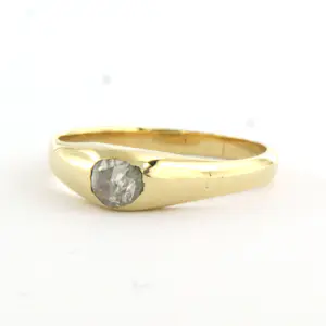 14k gouden ring met roos geslepen diamant tot. 0.15ct – G/H - SI kopen? Bied vanaf 310!