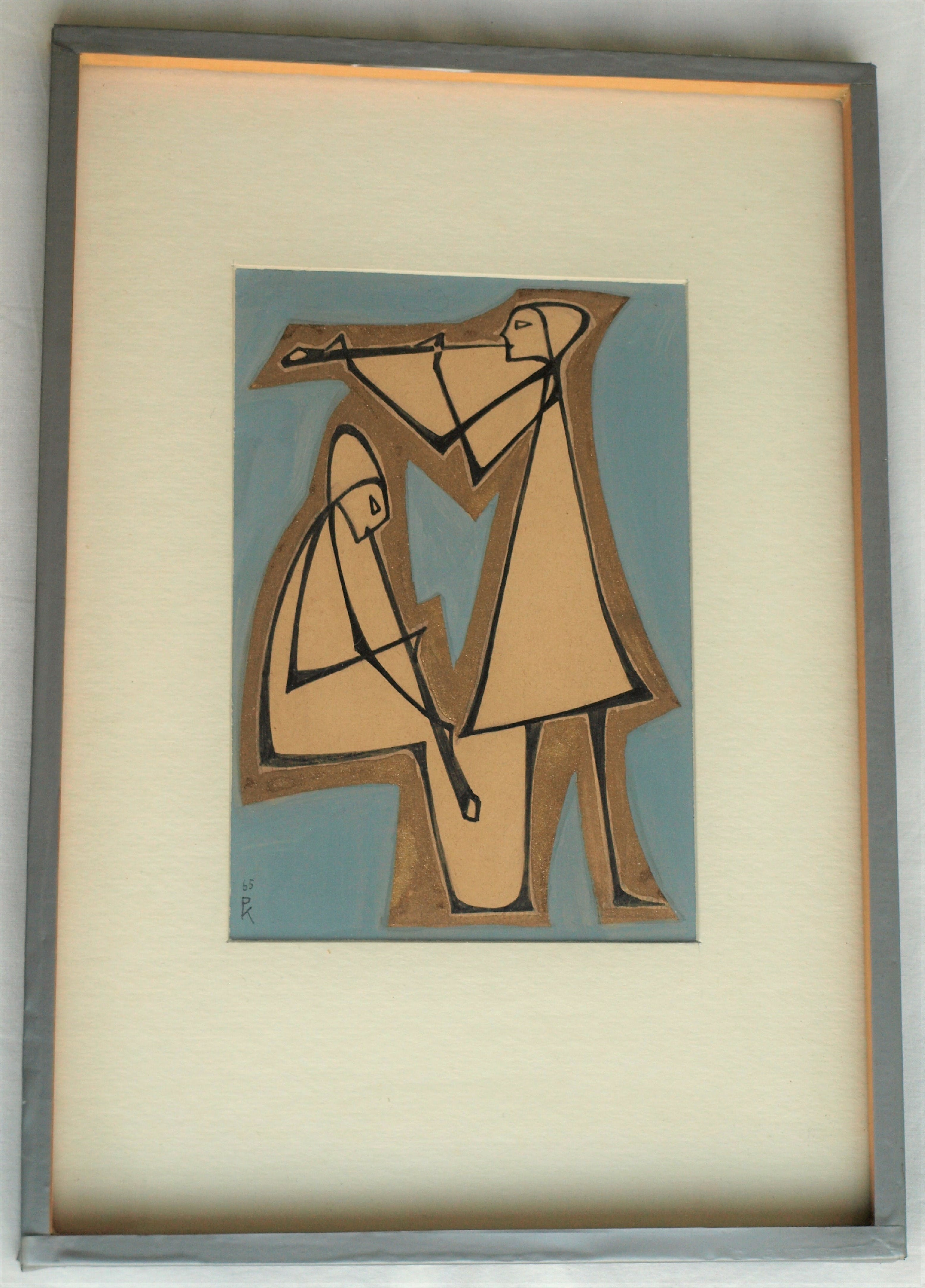 Klaas Pijlman - 2 werken – Muzikanten – acrylverf en goudverf - 1965 kopen? Bied vanaf 35!