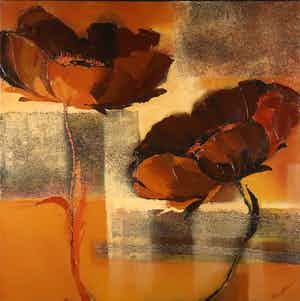 Elena Filatov - Acryl op doek, Mohn Braun (Groot) verkocht voor € 60!