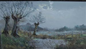 Gerard Cox (jr.) - Polderlandchap met knotwilgen. kopen? Bied vanaf 75!