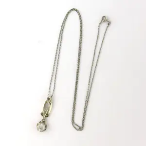 Platina collier met goud met platina hanger bezet met roos diamant 0.25ct kopen? Bied vanaf 400!