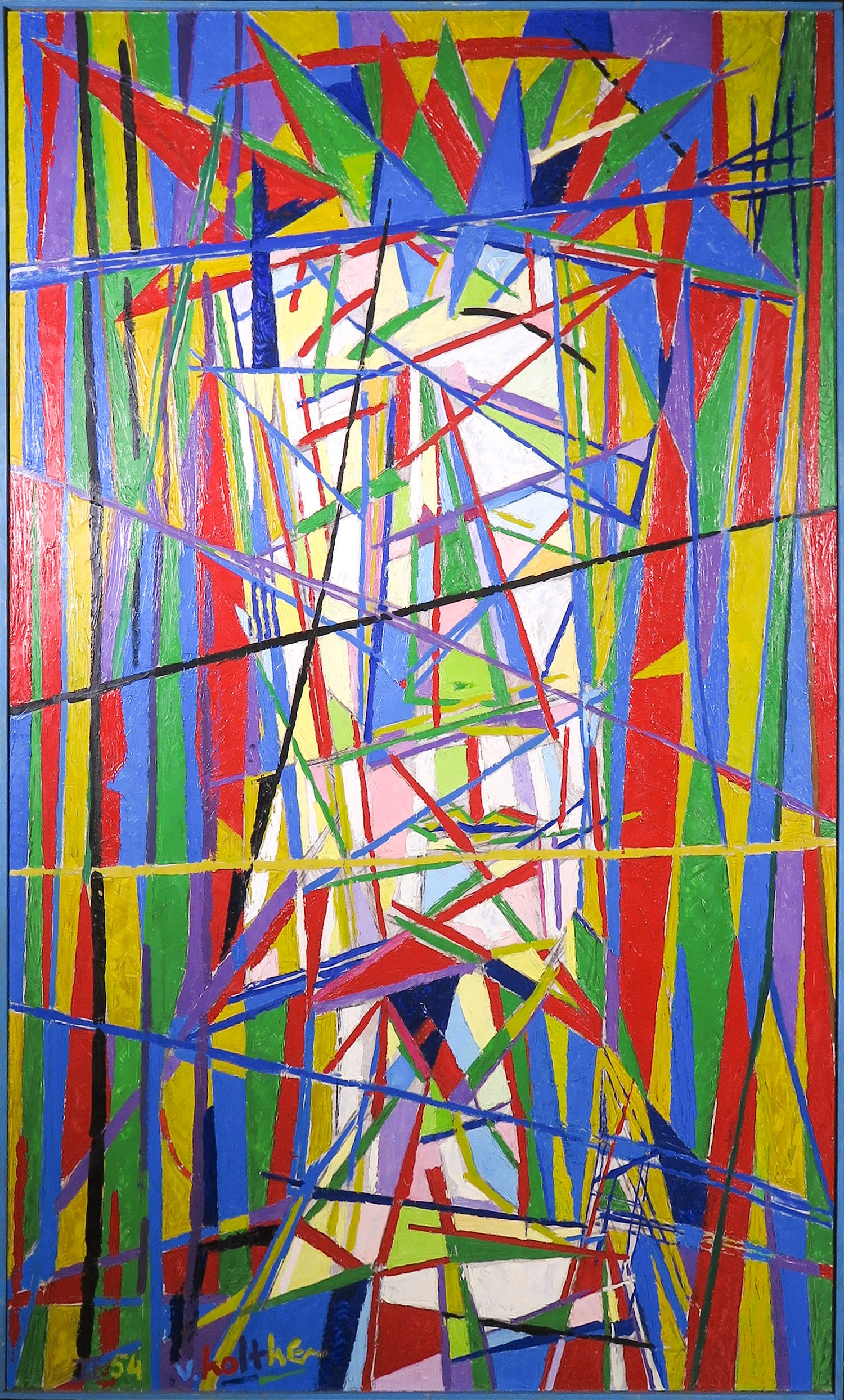 Jan van Holthe - Olieverf op board, Zonder titel - Ingelijst (Zeer groot) kopen? Bied vanaf 300!