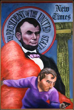 Jan Bollaert - Gemengde techniek op Board, New Times - Ingelijst verkocht voor € 50!