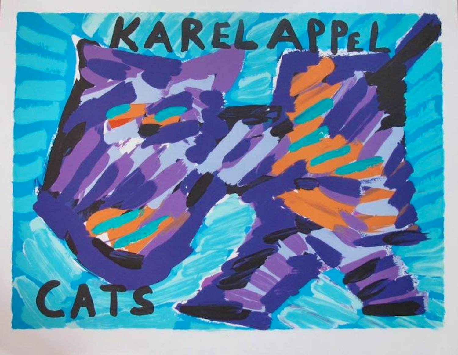Karel Appel - Kleurenlitho HAPPY CAT verkocht voor € 125!