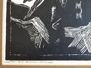 Jan Staats Kiewiet - onder pseudoniem Ed Jeska - Houtsnede , Jonge Arenden – gesigneerd -ca 1940 kopen? Bied vanaf 1!