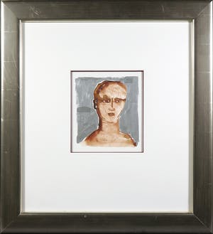 Francois Gervais - Gemengde techniek op papier, Z.T. Portret - Ingelijst kopen? Bied vanaf 1!