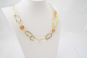 2546 - Vintage verguld 1e Geh. Zilveren Halssierraad - Milor Italy - kopen? Bied vanaf 40!