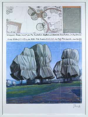 Christo - Gesigneerd exemplaar Wrapped Trees - Ingelijst verkocht voor € 1!