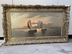 AcheterHerman Openneer - Twee platbodem-schepen op meer.? Enchérissez de 50!