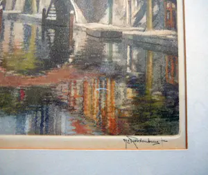 Hendrikus Roodenburg - Utrecht Dom en Oudegracht -ets circa 1935- kopen? Bied vanaf 75!