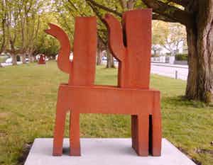 Klaas Gubbels - Cortenstaal, Je t'aime (Zeer groot) verkocht voor € 7000!