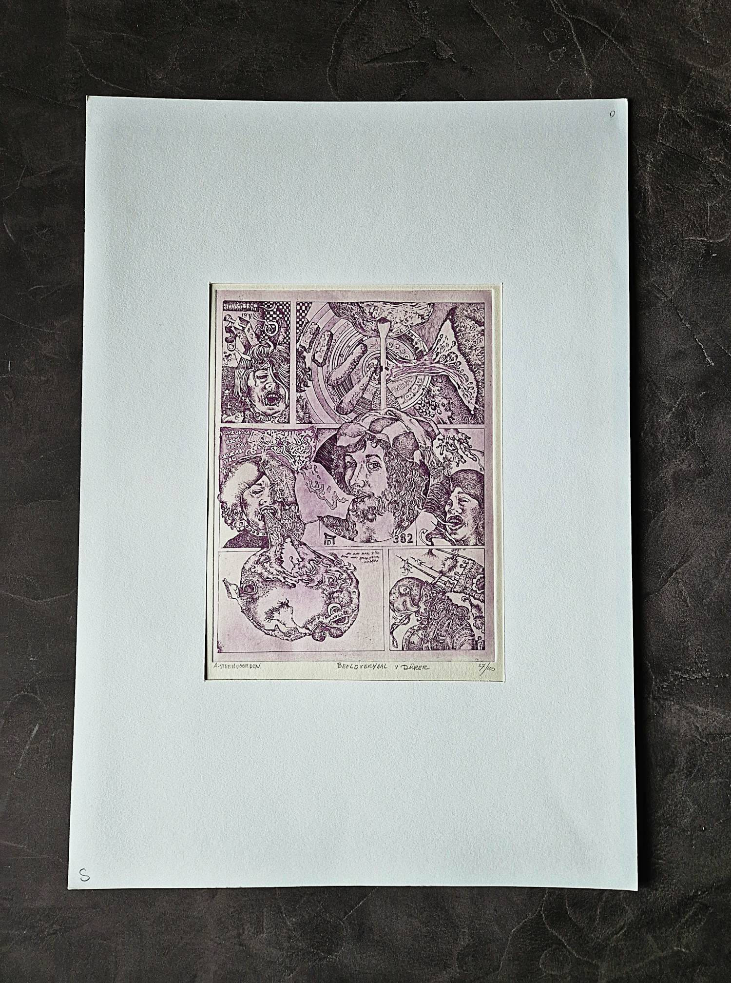 Ab Steenvoorden - Grote kleuren Ets "beeldverhaal van Albrecht Dürer" - beperkte oplage (100) kopen? Bied vanaf 28!