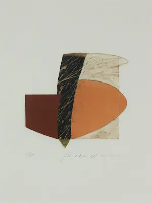 Jan Naezer - Ets/aquatint met bladgoud, Zonder titel - Ingelijst kopen? Bied vanaf 60!