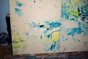 Dominik Smolik - Diptych Naples Yellow Red Light Impasto kopen? Bied vanaf 1!