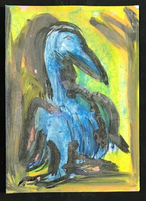 Igor Issacovitch - Lot van twee werken op papier, Vogel en baby kopen? Bied vanaf 1!